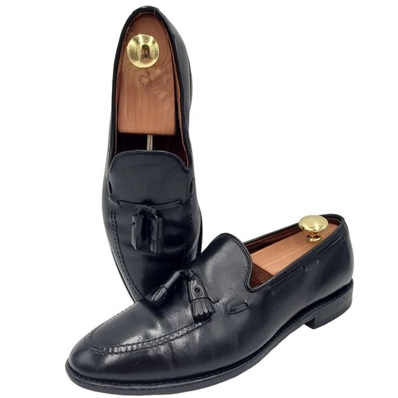 Allen Edmonds Grayson Dress Shoes Mens 10D Black Leather Classic Tassel Loafers - Picture 12 of 15